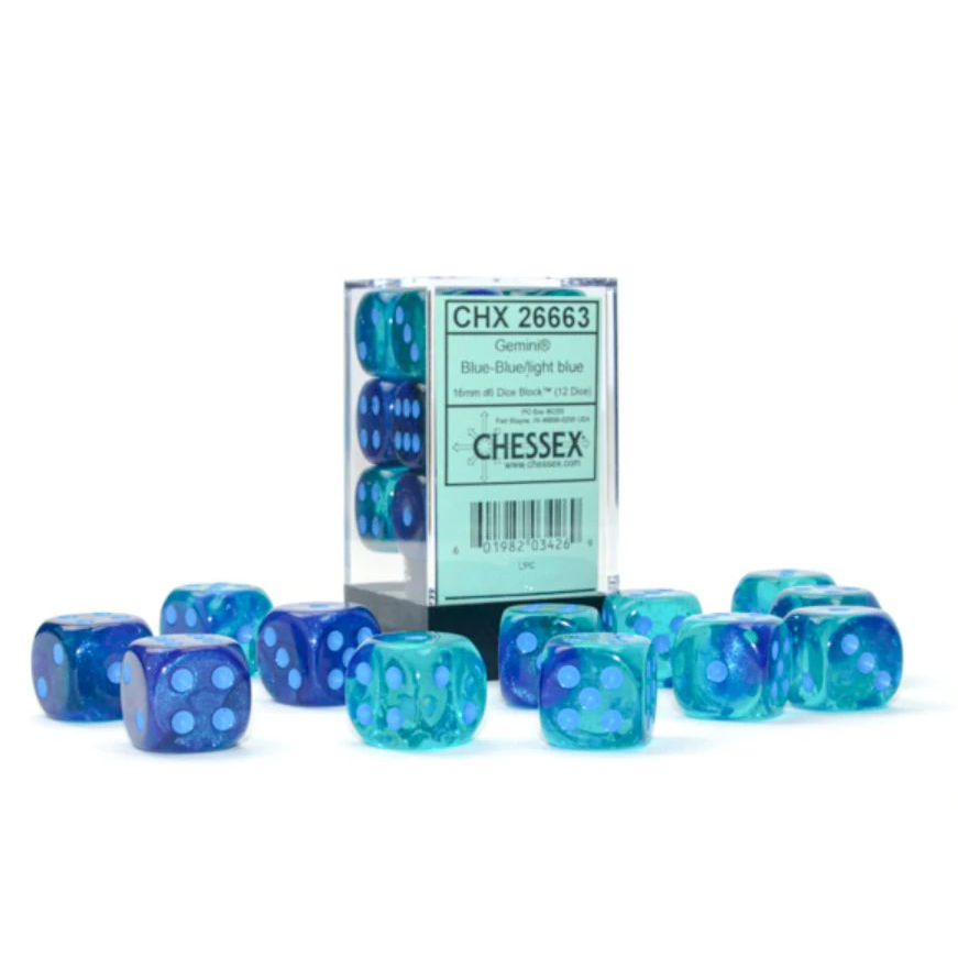 12D6 Set (16mm): Gemini - Gel Blue/Light Blue (CHX26663)