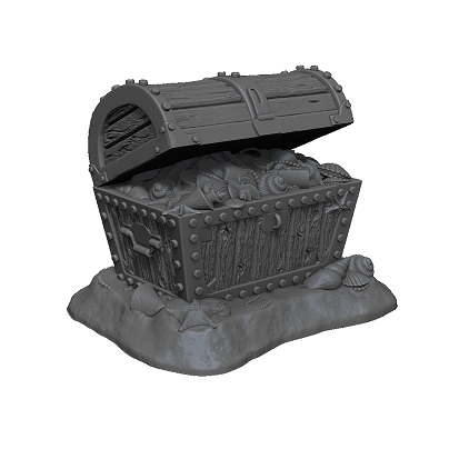 D&D Minis: Bronze Dragon Wyrmling & Pile of Sea Found Treasure