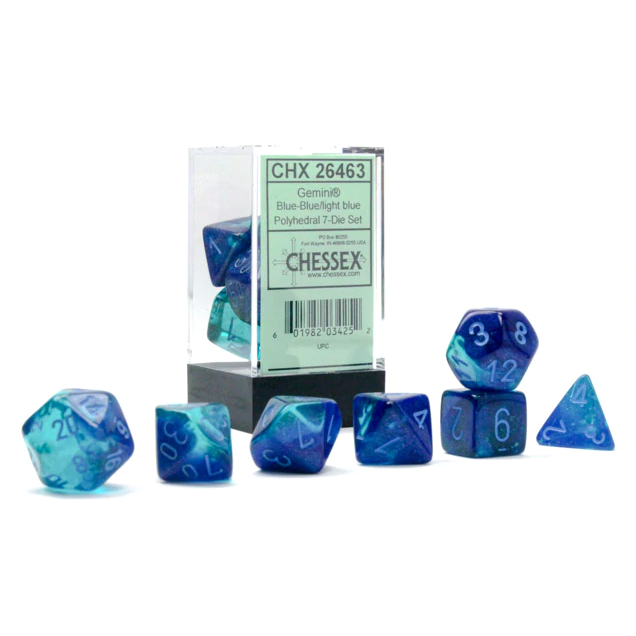 RPG Dice: Gemini Turquoise Blue/Light Blue (CHX26463)