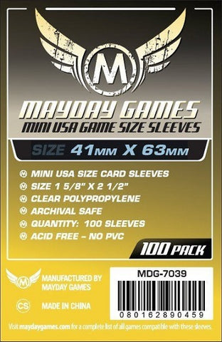 Mayday Sleeves: Mini USA Board Game (41mm x 63mm / 100 Count)