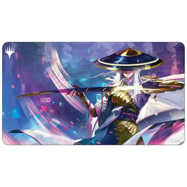Kamigawa Neon Dynasty Playmat featuring  The Wandering Emperor for Magic: The Gathering