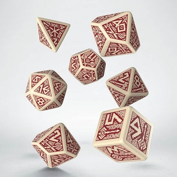 Dwarven Dice Beige & Burgandy