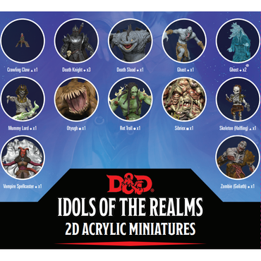 D&D Idols of the Realms Miniature 2D Acrylic: Boneyard Set 1