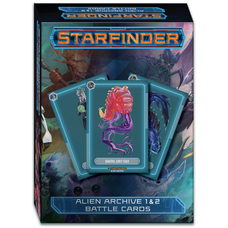 Starfinder Alien Archive 1 and 2 Battle Cards