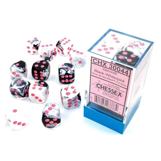 12D6 Set (16mm): Gemini Black-White/Pink (CHX30044)