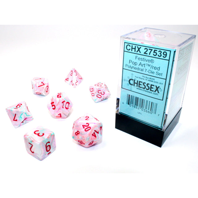 RPG Dice: Festive Pop-Art/Red (CHX27539)