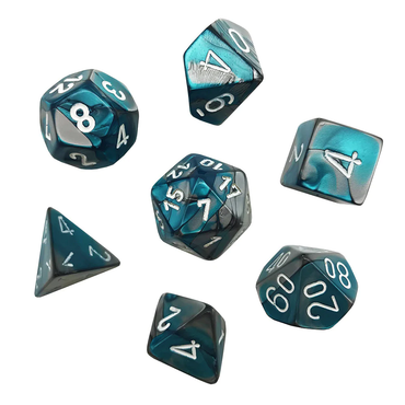 RPG Dice (Mini): Gemini - Steel-Teal/White (CHX20656)