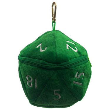 Green D20 Plush Dice Bag