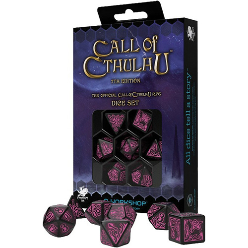 Call of Cthulhu: Black & Magenta Dice Set