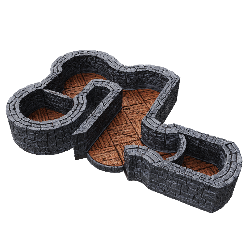 Warlock Dungeon Tiles: Dungeon Tiles 1" Angles/Curves Walls