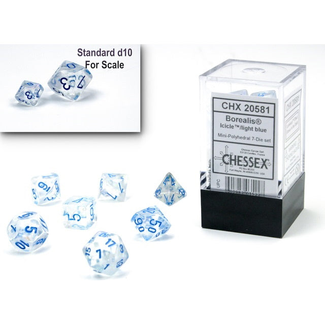 RPG Dice (Mini): Borealis Icicle/Light Blue (CHX20581)