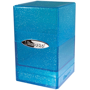 Satin Tower Deck Box: Satin Blue Glitter