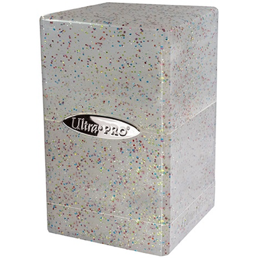 Ultra PRO Deck Box: Satin Tower - Clear Glitter (Holds 100+)