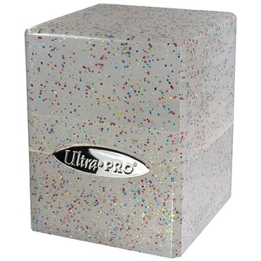 Satin Cube Deck Box: Satin Clear Glitter