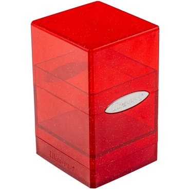 Satin Tower Deck Box: Satin Red Glitter