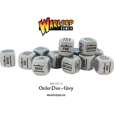 Bolt Action Orders Dice - Grey